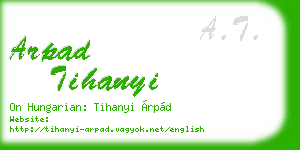 arpad tihanyi business card
